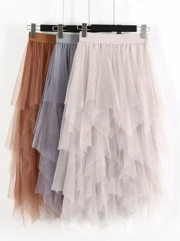 Mesh Multilayered High Waist Fairy Skirt