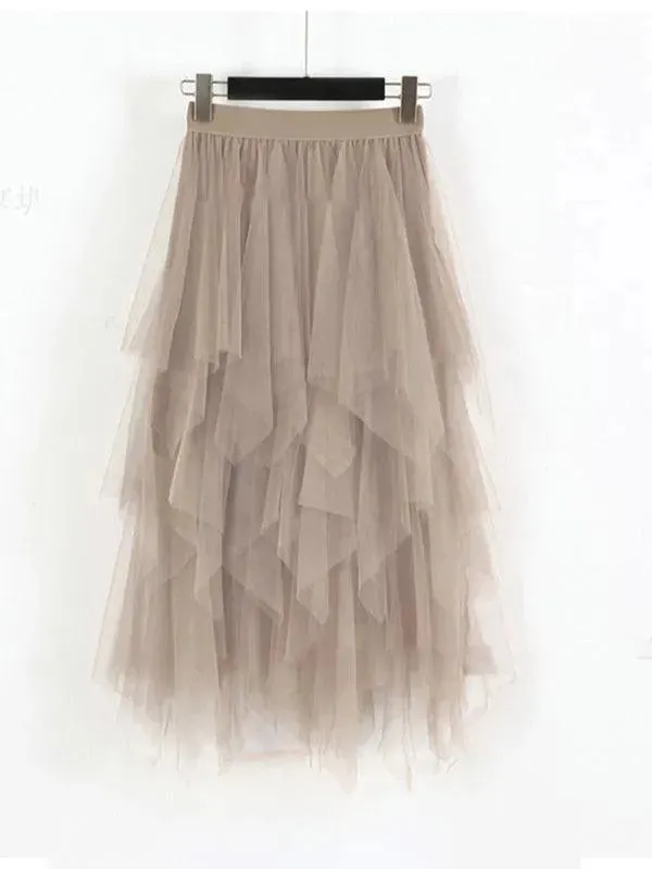 Mesh Multilayered High Waist Fairy Skirt