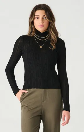 Mock Neck Ribbed Top