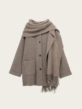 Nylee Wool Coat with Scarf Detail