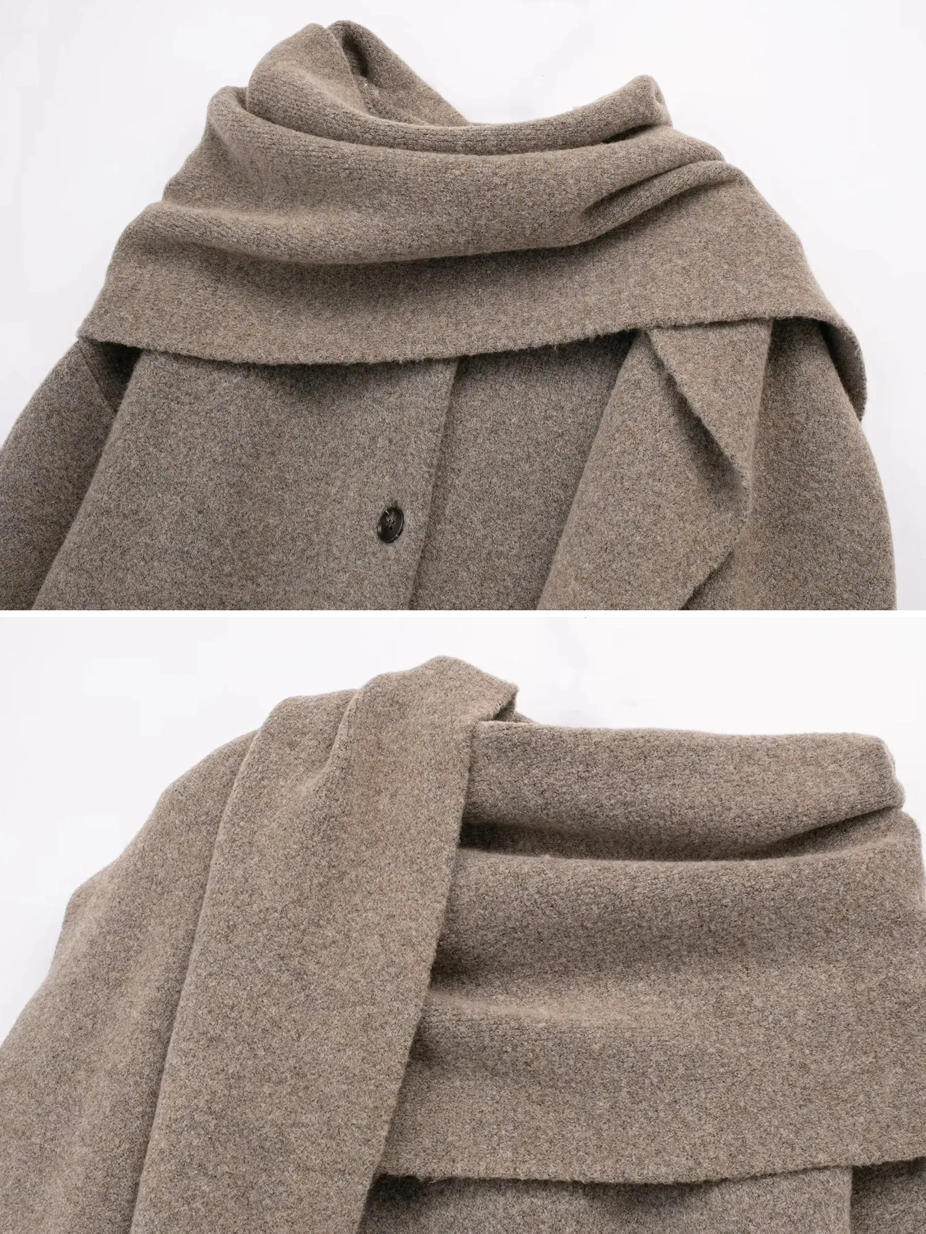 Nylee Wool Coat with Scarf Detail