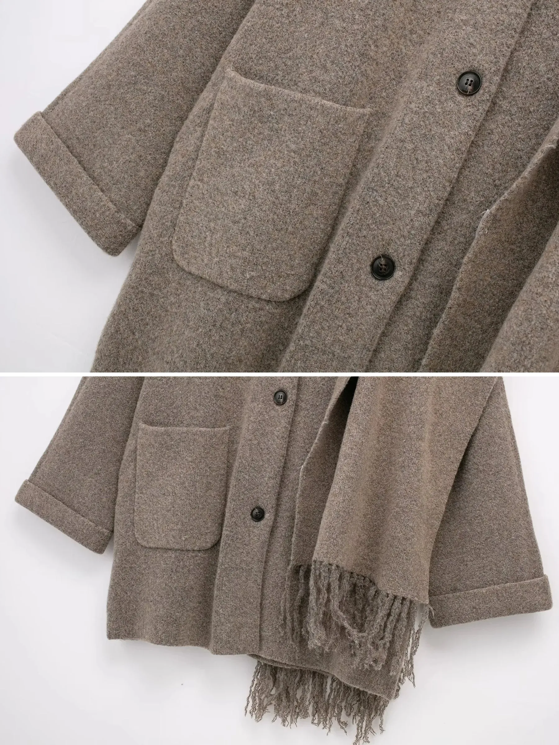 Nylee Wool Coat with Scarf Detail