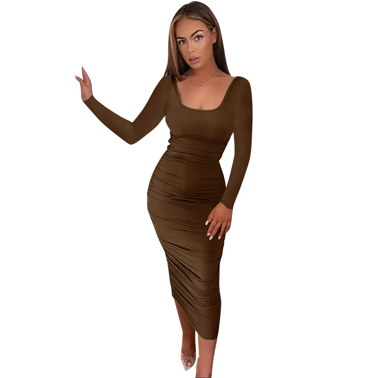 Pleated Wholesale Bodycon Dresses For St. Patrick'S Day