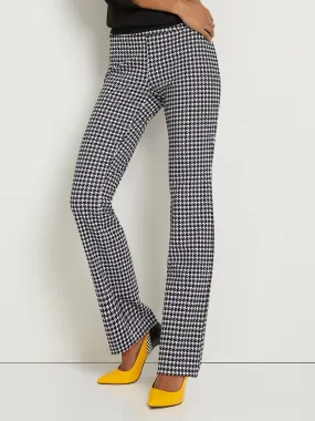 Pull-On Mid-Rise Houndstooth Bootcut Ponte Pant - Superflex