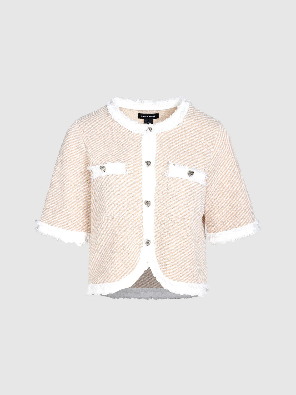 Raw Edge Cropped Knitted Cardigans