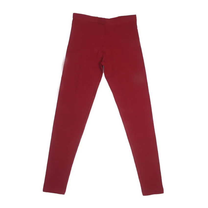 REDTAG Burgundy Leggings for Girls