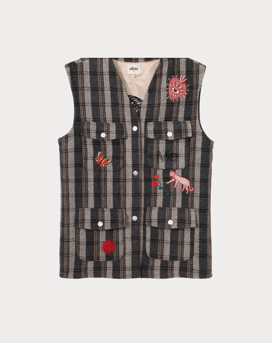 Rosie Vest Black Checks