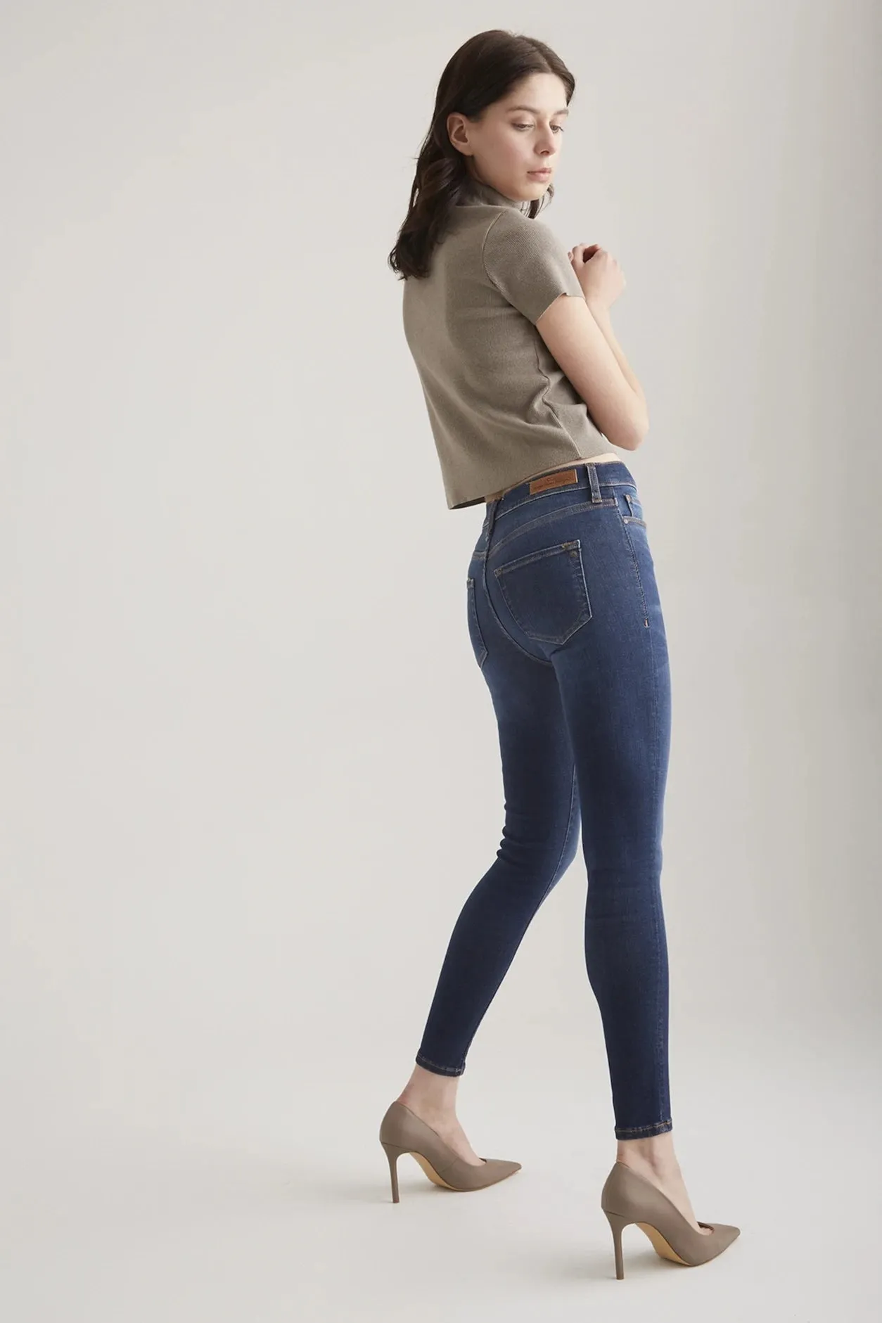 Sophia - High Waist Super Skinny - Dark Vintage Blue