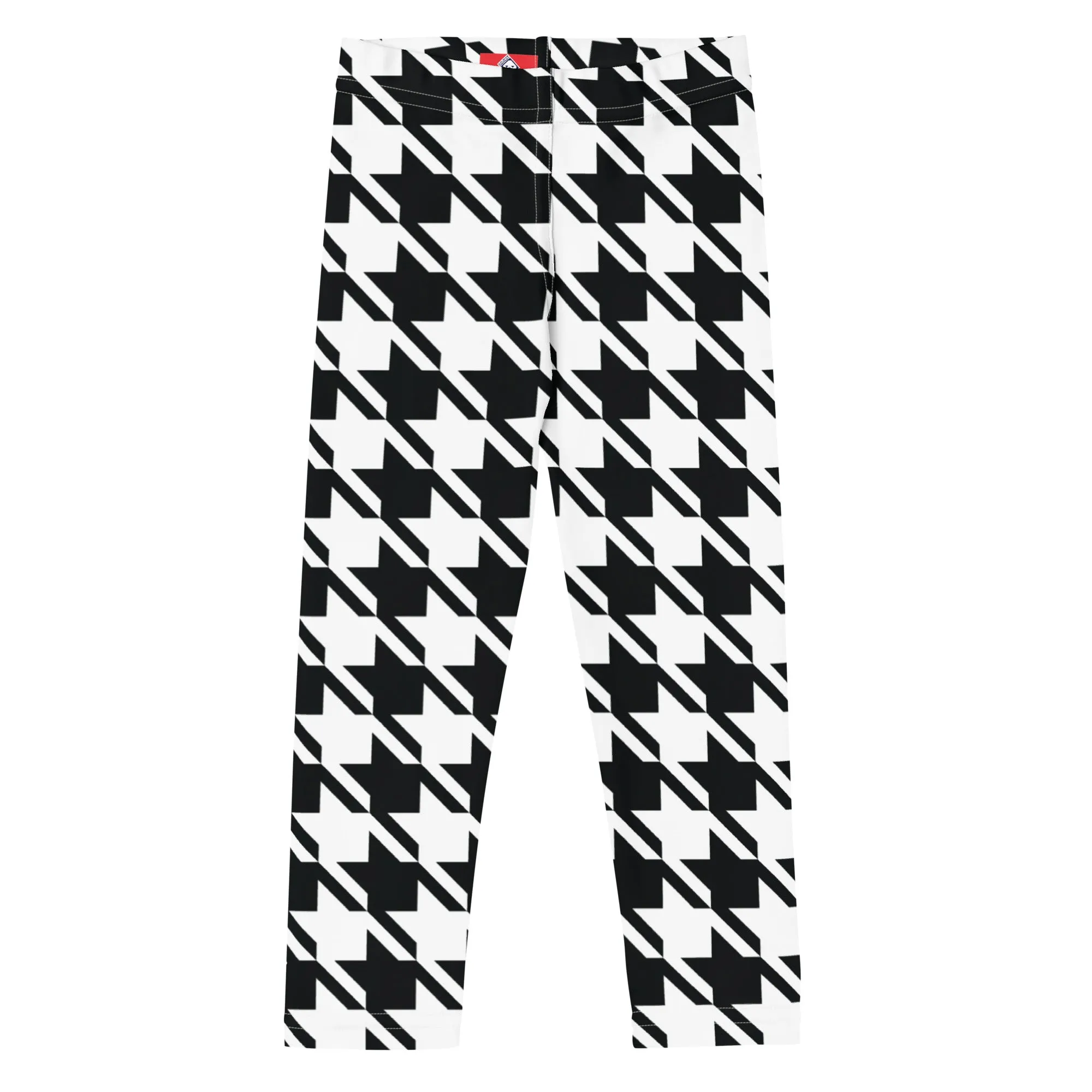 Stylish Support: Girl's Houndstooth Yoga Pants for Athletic Workouts