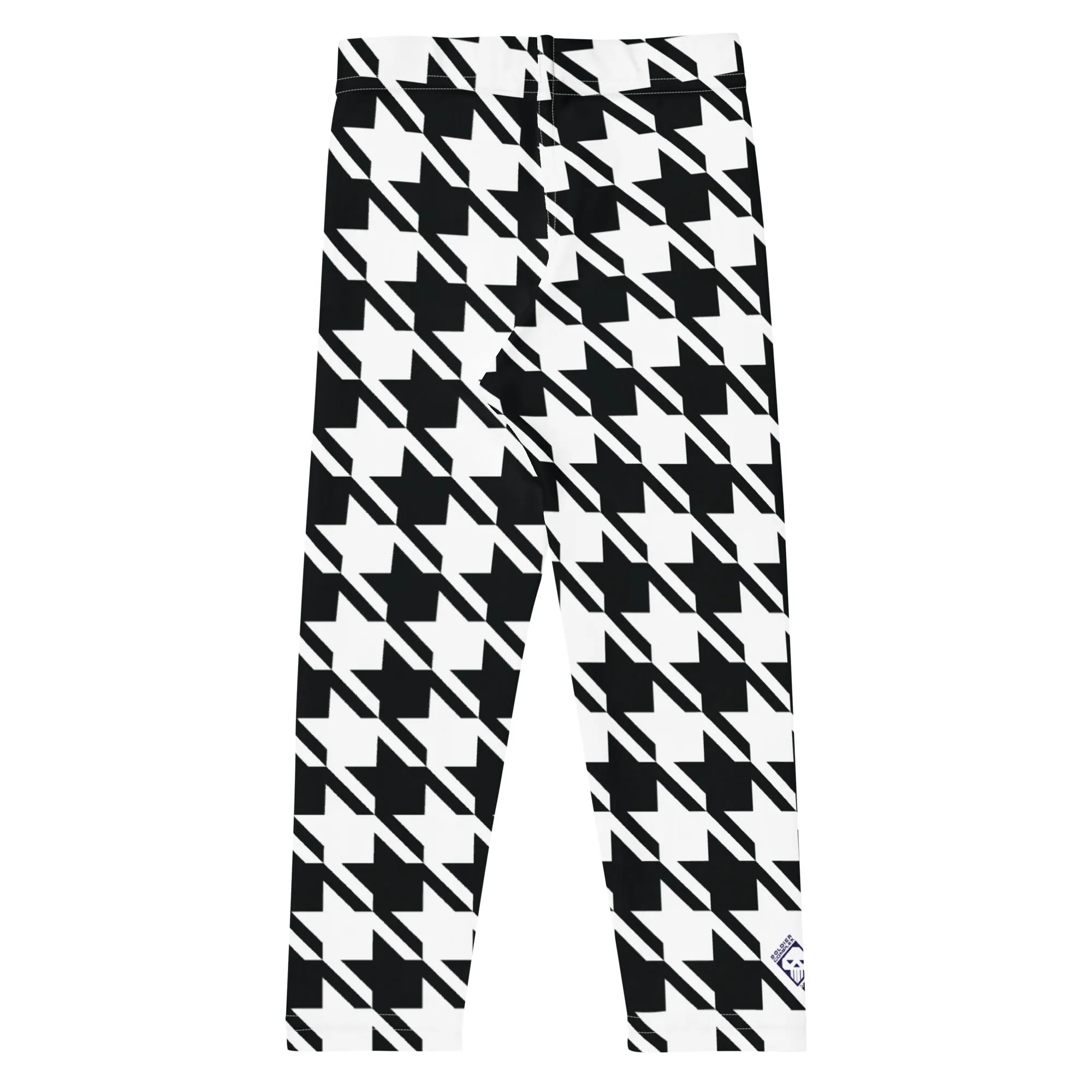 Stylish Support: Girl's Houndstooth Yoga Pants for Athletic Workouts