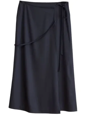 tie-fastening wrap maxi skirt