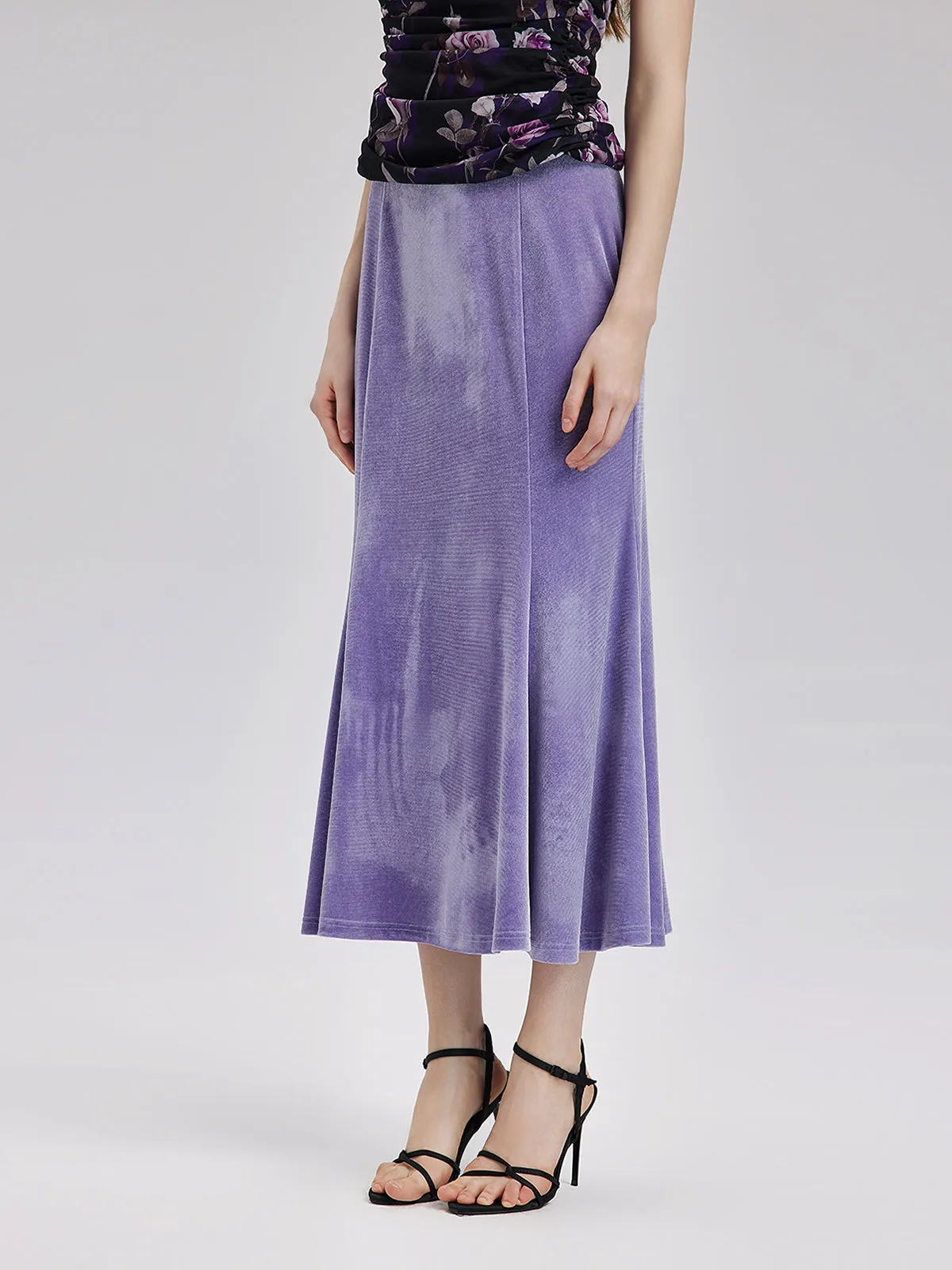 Velvet High-waisted Mermaid Skirt