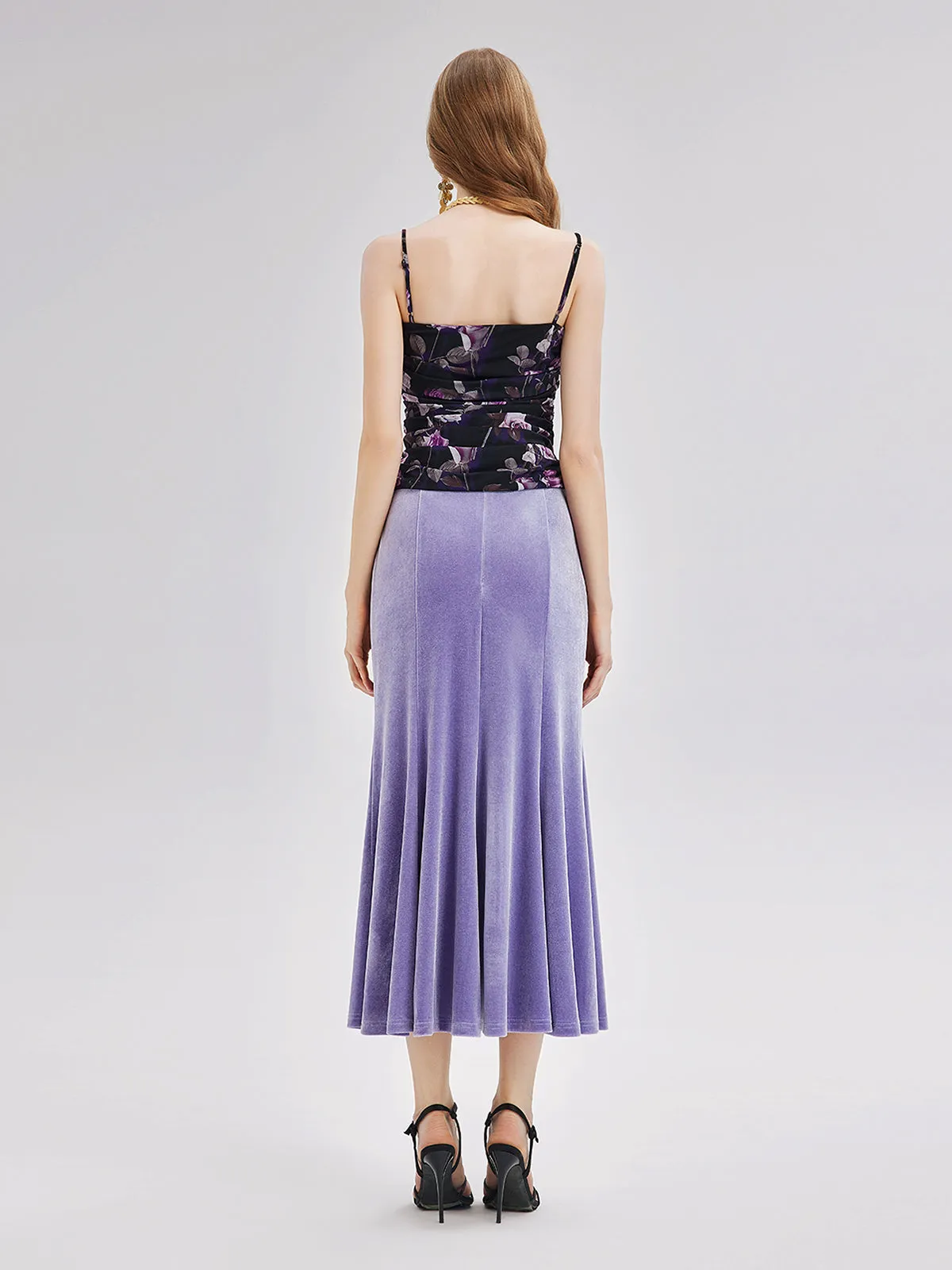 Velvet High-waisted Mermaid Skirt