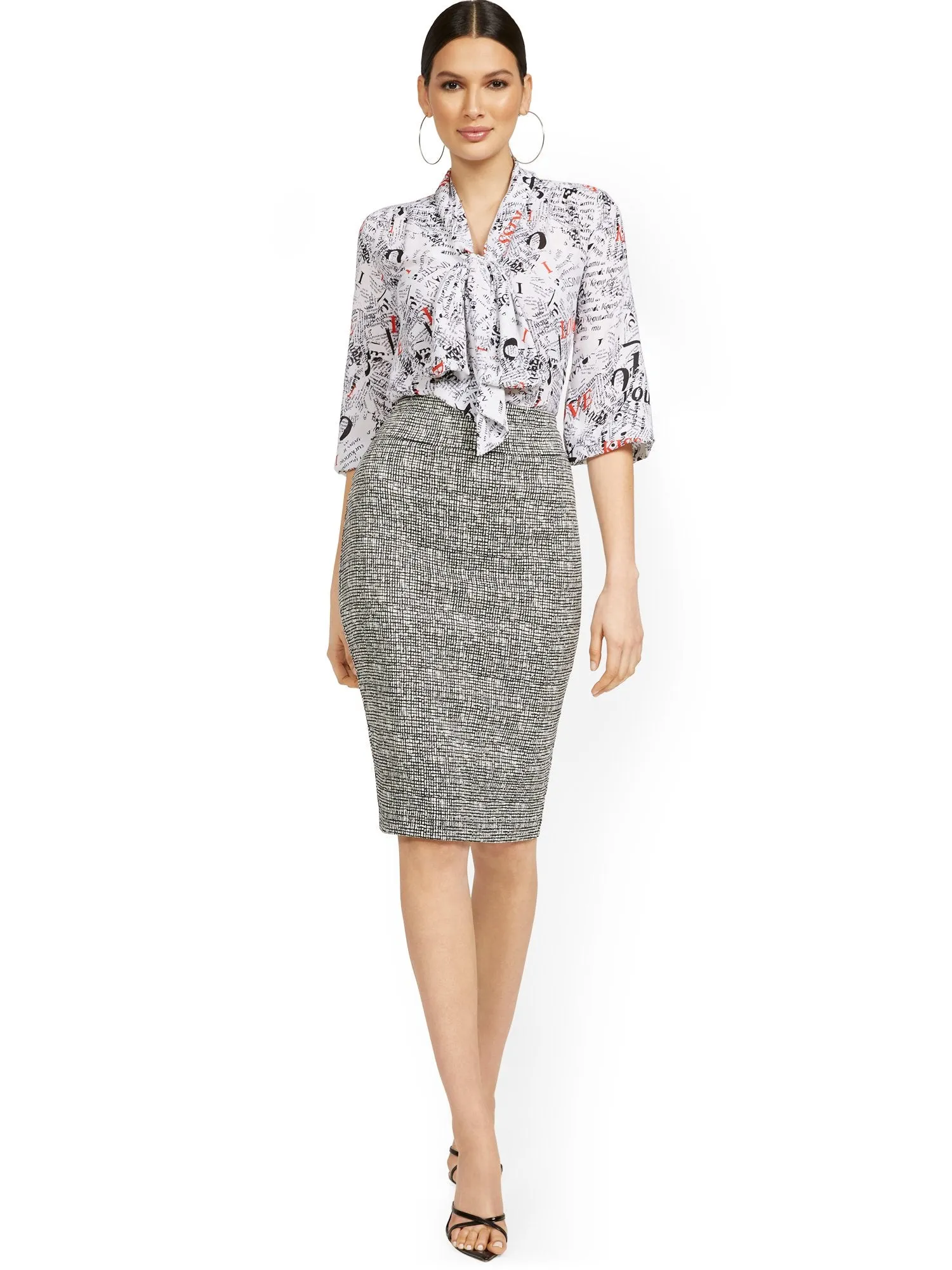 Whitney High-Waisted Pull-On Skirt - Crosshatch