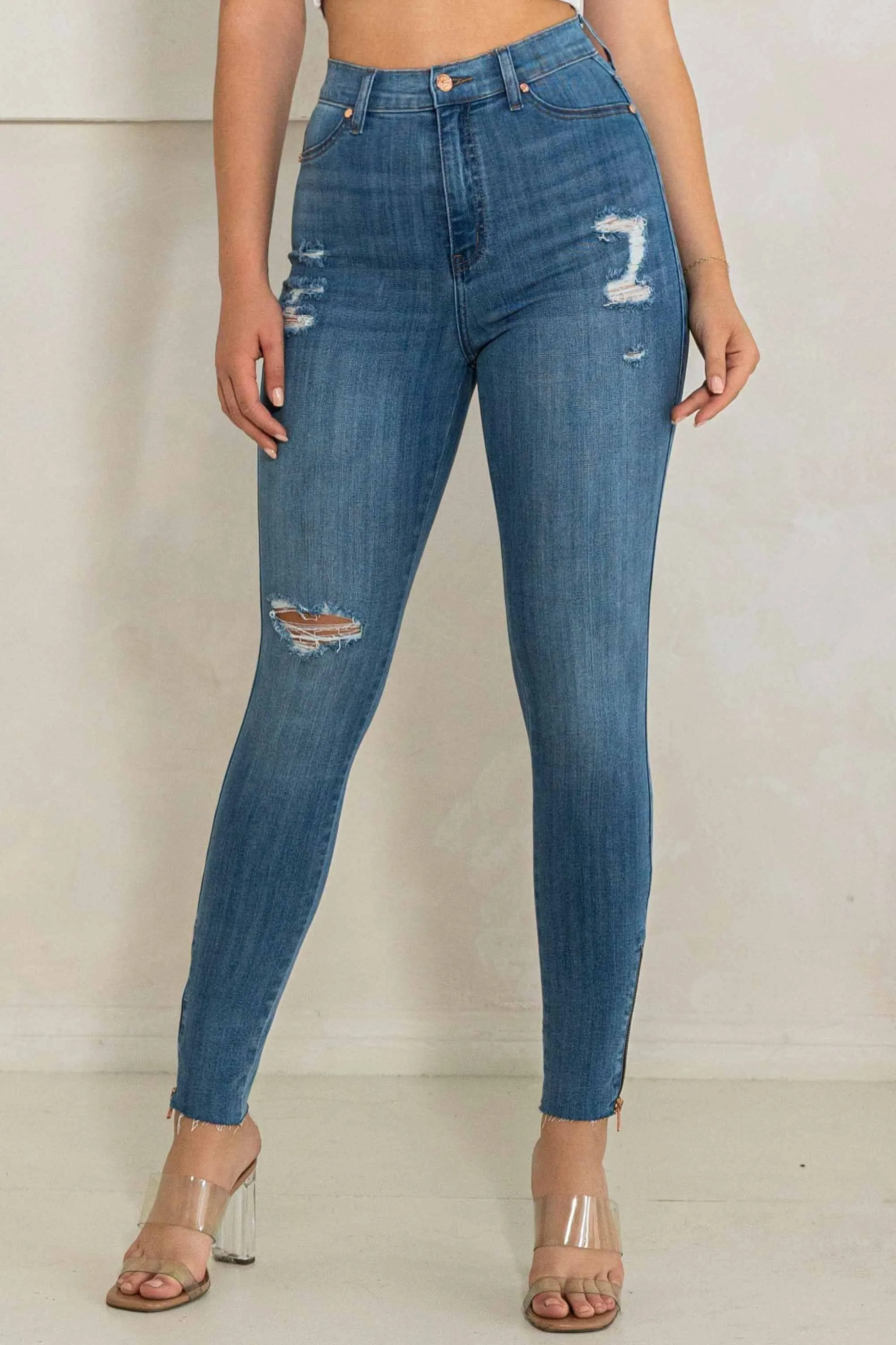 Zip Skinny Jeans