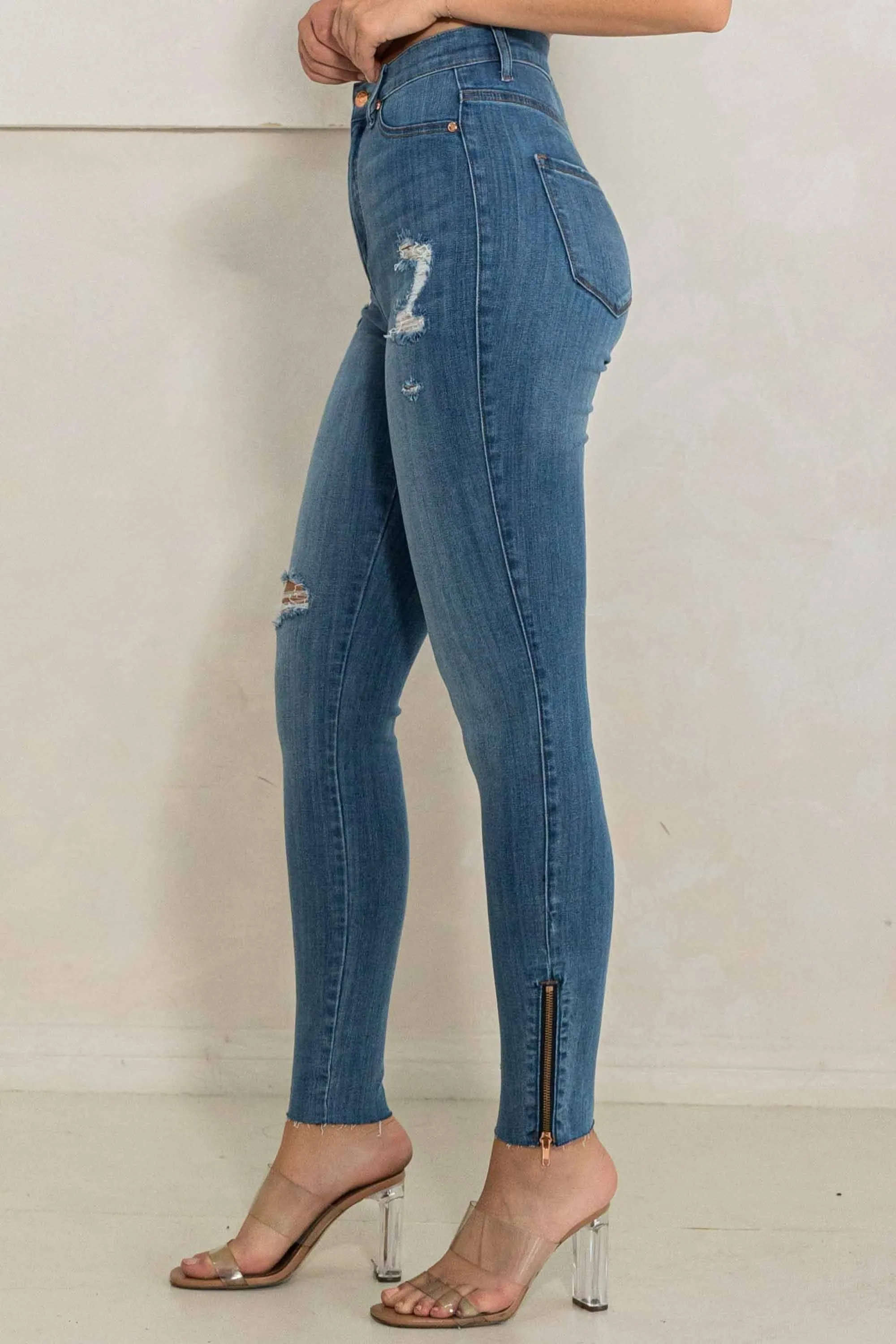 Zip Skinny Jeans